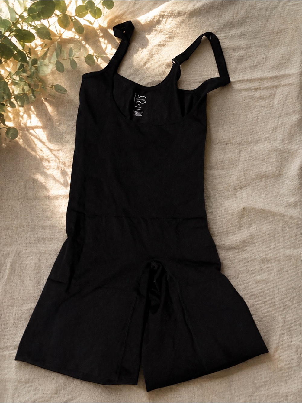 Black Women's Shapewear Bodysuit with Adjustable Straps